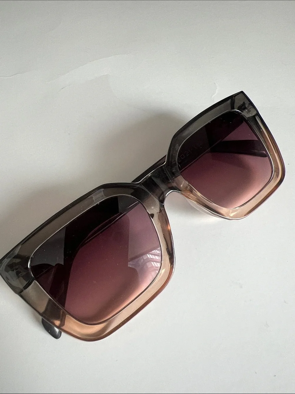 Oversized Square Gradient Sunglasses - Brown